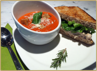 Tomato Basil Soup with Albacore Sandwich